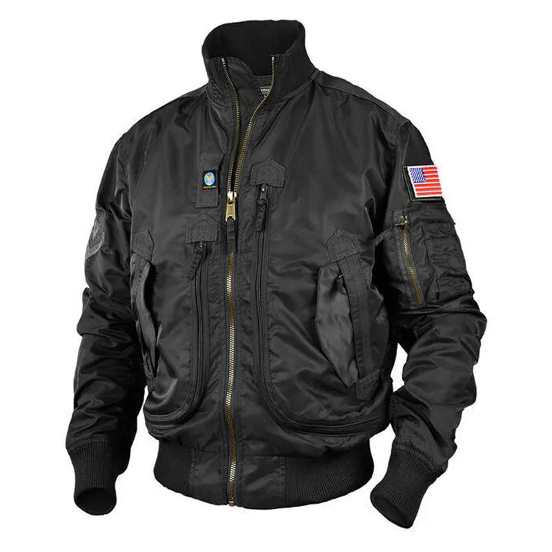 Veste pilote pour hommes style utilitaire avec poches multiples, poche pour bras et ourlet côtelé Echo Archiv