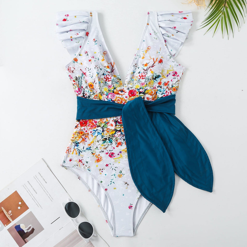 Jupe Maxi Femme avec motifs floraux et détail de ceinture ludique Drune