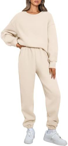 Ensemble de loungewear Relaxed pour femmes avec sweat-shirt oversize à col rond et pantalon de jogging taille haute ajusté en French Terry Echo Archiv