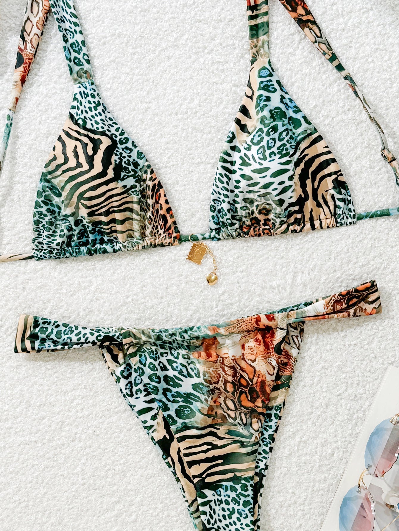 Bikini triangle femme avec motif floral léopard Echo Archiv