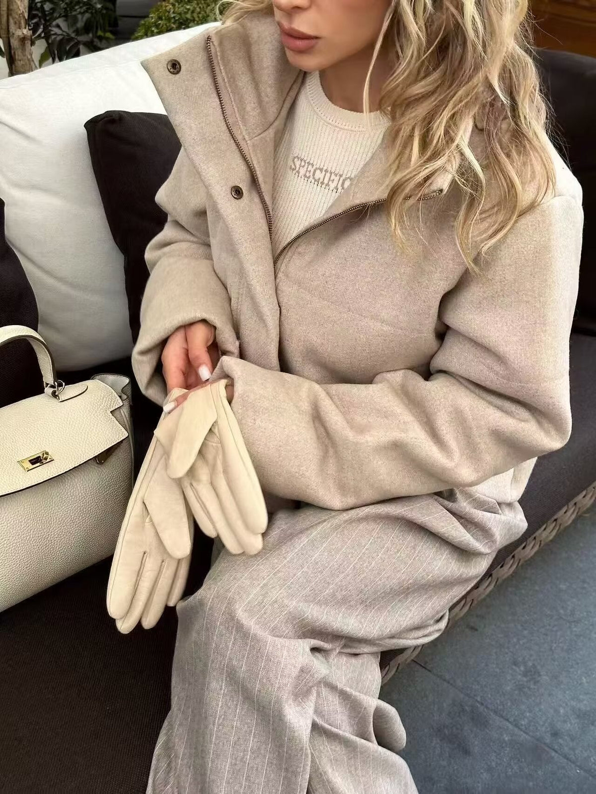 Veste de transition à manches longues pour femmes avec boutons et poches