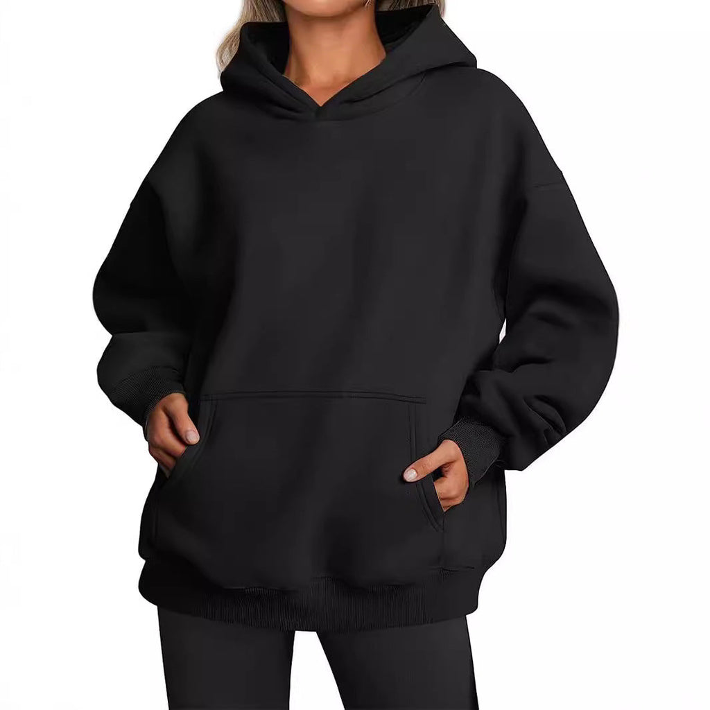 Pull à capuche en molleton Relax pour femmes avec poche kangourou, dos allongé et épaules tombantes Echo Archiv