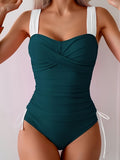 Maillot de bain une pièce pour femmes avec design moderne enroulé et coupe sportive R&B