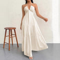 Robe maxi femme avec décolleté plongeant et jupe fluide R&B