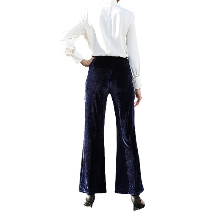 Pantalon en velours taille haute pour femmes Echoarchiv