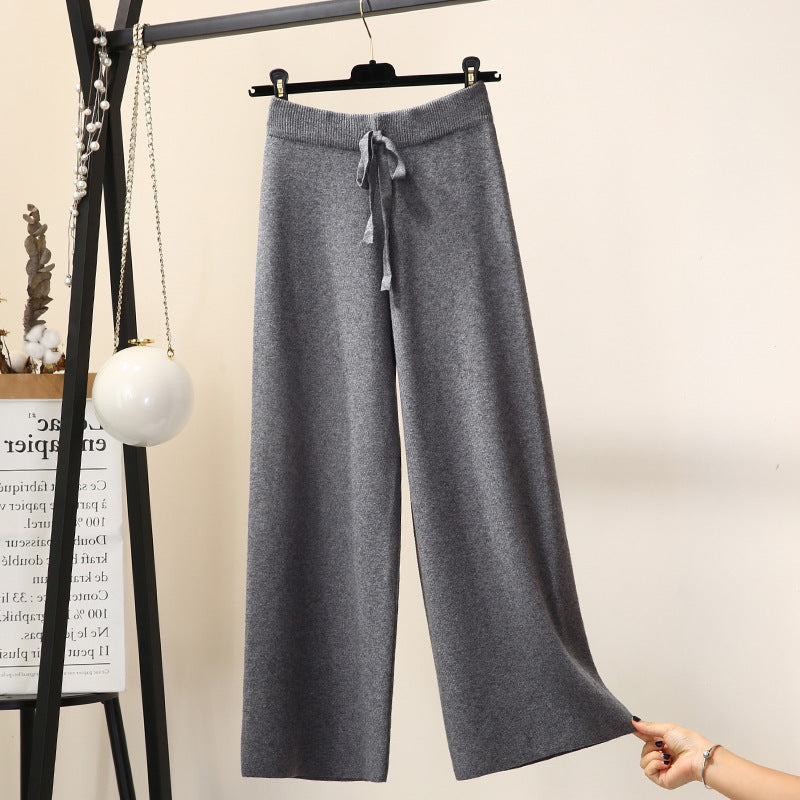 Pantalon Tricot Large Femme