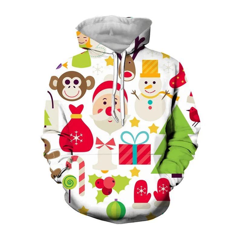 Sweat à capuche de Noël amusant pour femmes avec motif festif Echoarchiv