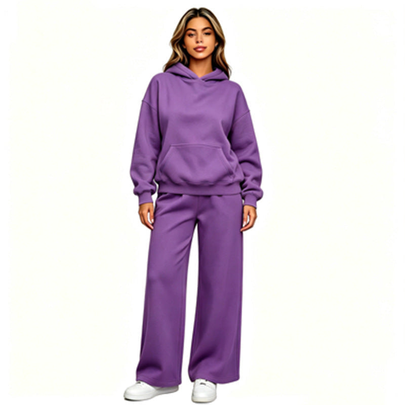 Sweat à capuche décontracté pour femmes avec pantalons larges Echoarchiv