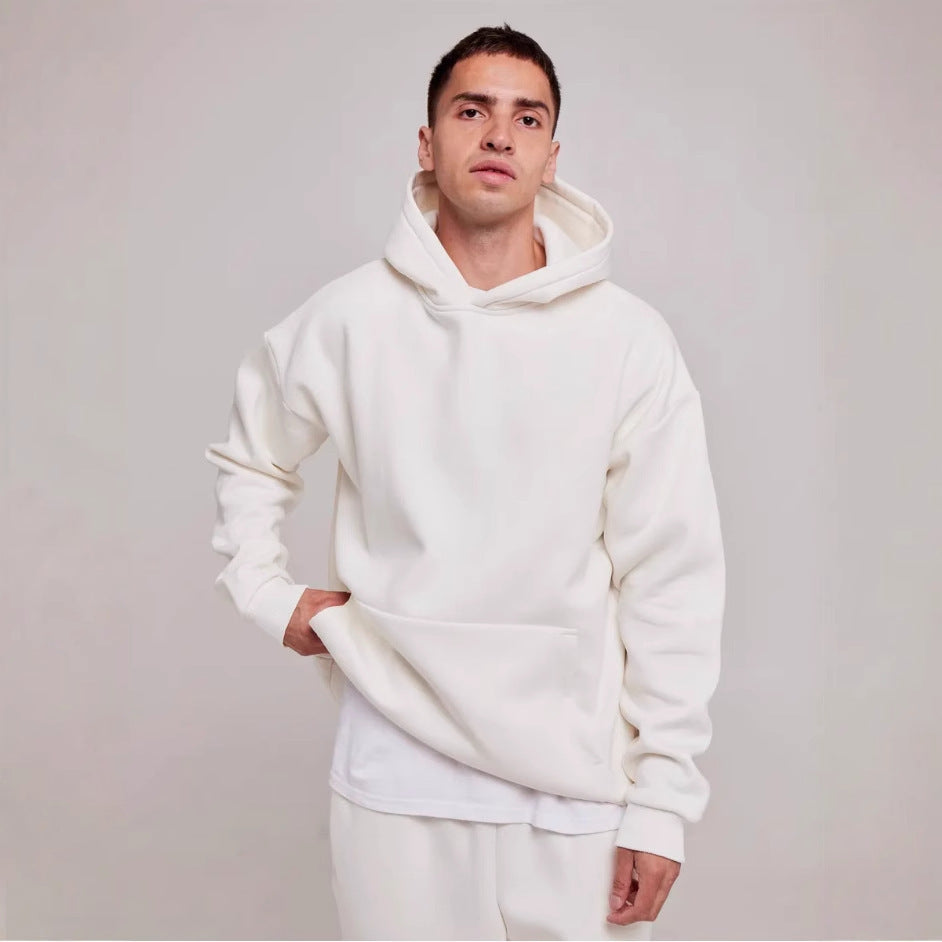 Homme nan lourd hoodie boxy en polaire avec épaules tombantes, capuche renforcée et poche kangourou Echo Archiv