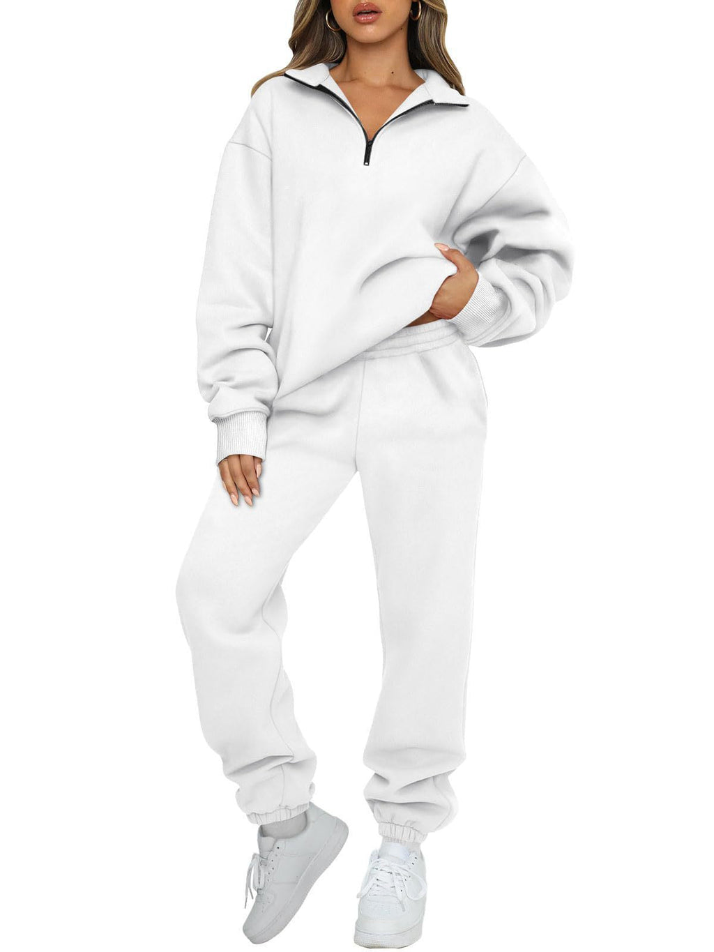 Ensemble lounge mi-zip pour femmes avec sweatshirt oversize et pantalon de jogging taille haute Echo Archiv