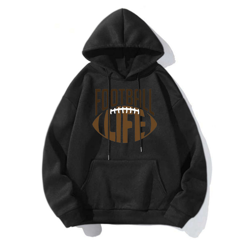 Pull à capuche sportif pour femmes avec motif football Echoarchiv