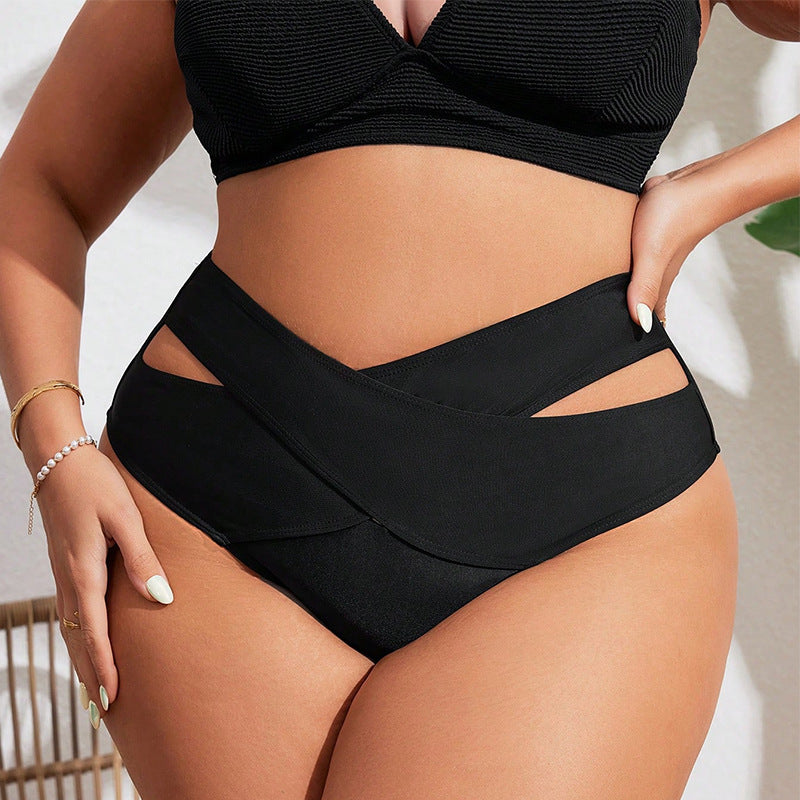 Bas de bikini taille haute pour femmes avec découpes séduisantes R&B
