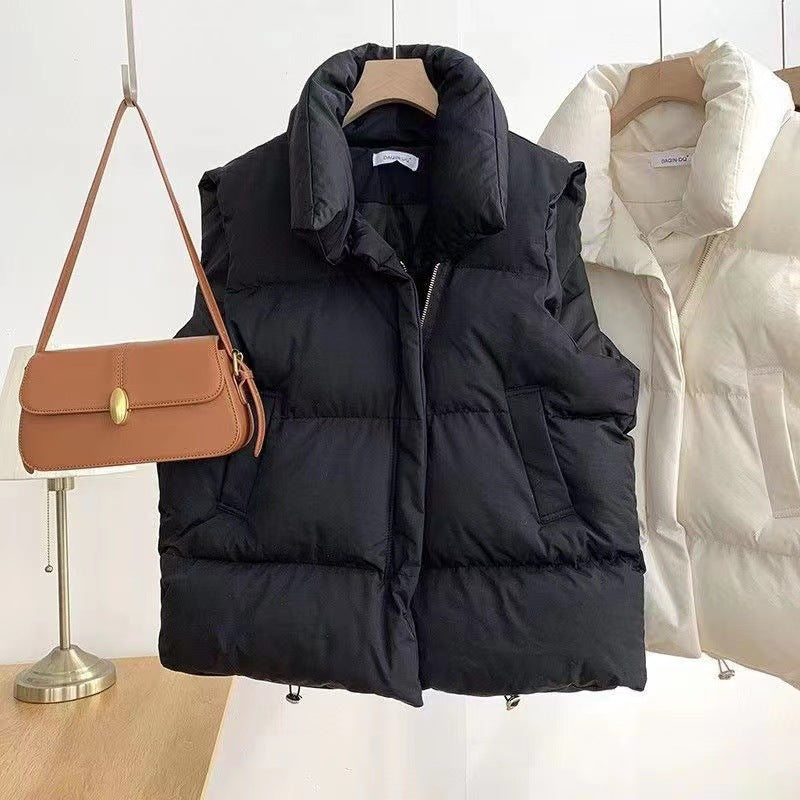 Gilet matelassé pour femmes avec col châle volumineux, fermeture éclair à double sens cachée et cordon de serrage ajustable Echo Archiv