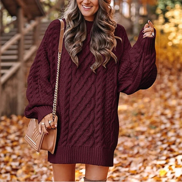 Pull Oversize Femme avec Détail en Tricot à Câbles