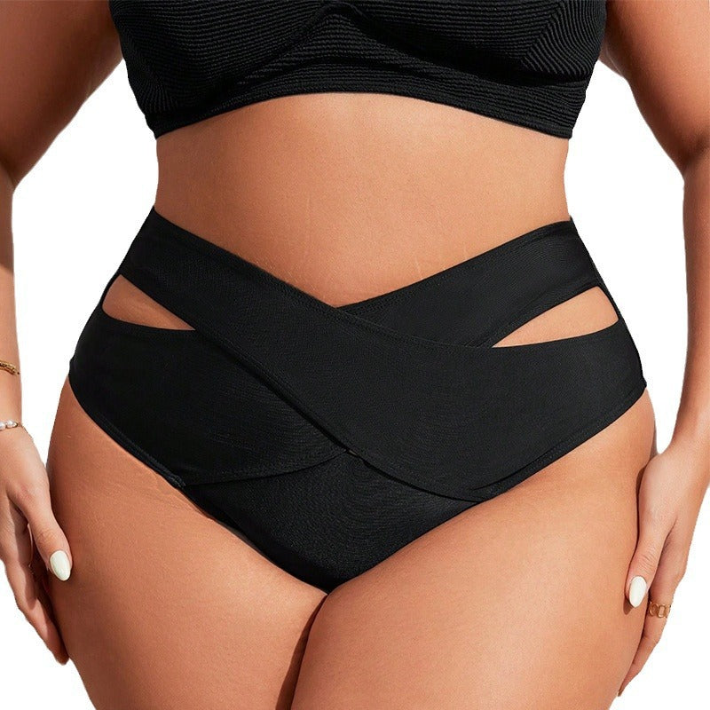 Bas de bikini taille haute pour femmes avec découpes séduisantes R&B
