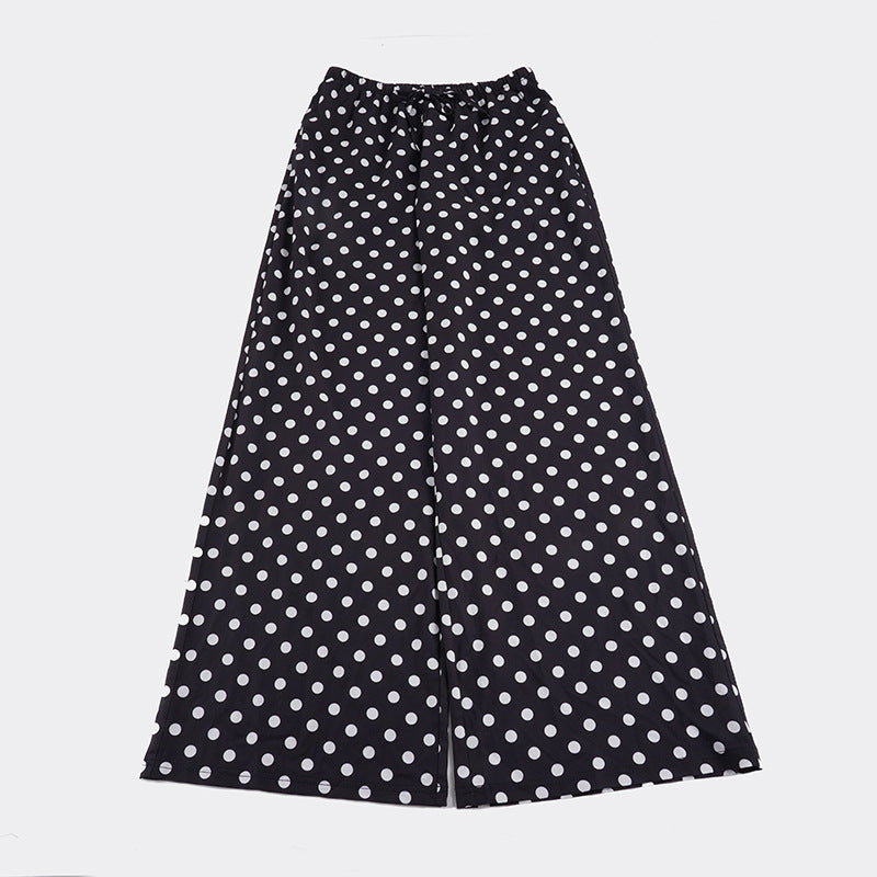 Pantalon Palazzo large pour femmes avec taille élastique et motif à pois Echo Archiv