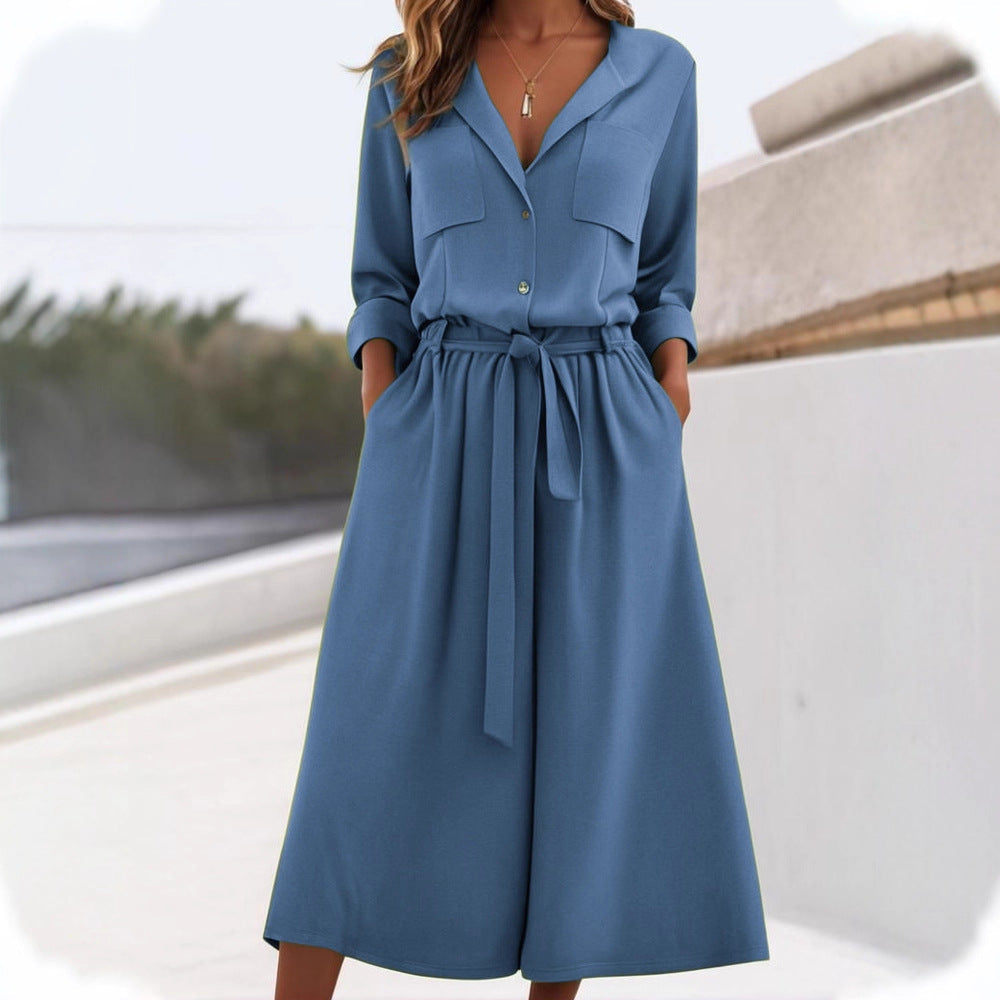 Ensemble Chemise et Pantalon en Lin Décontracté pour Femmes R&B