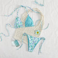 Ensemble de bikini triangle pour femmes avec jolis motifs floraux R&B