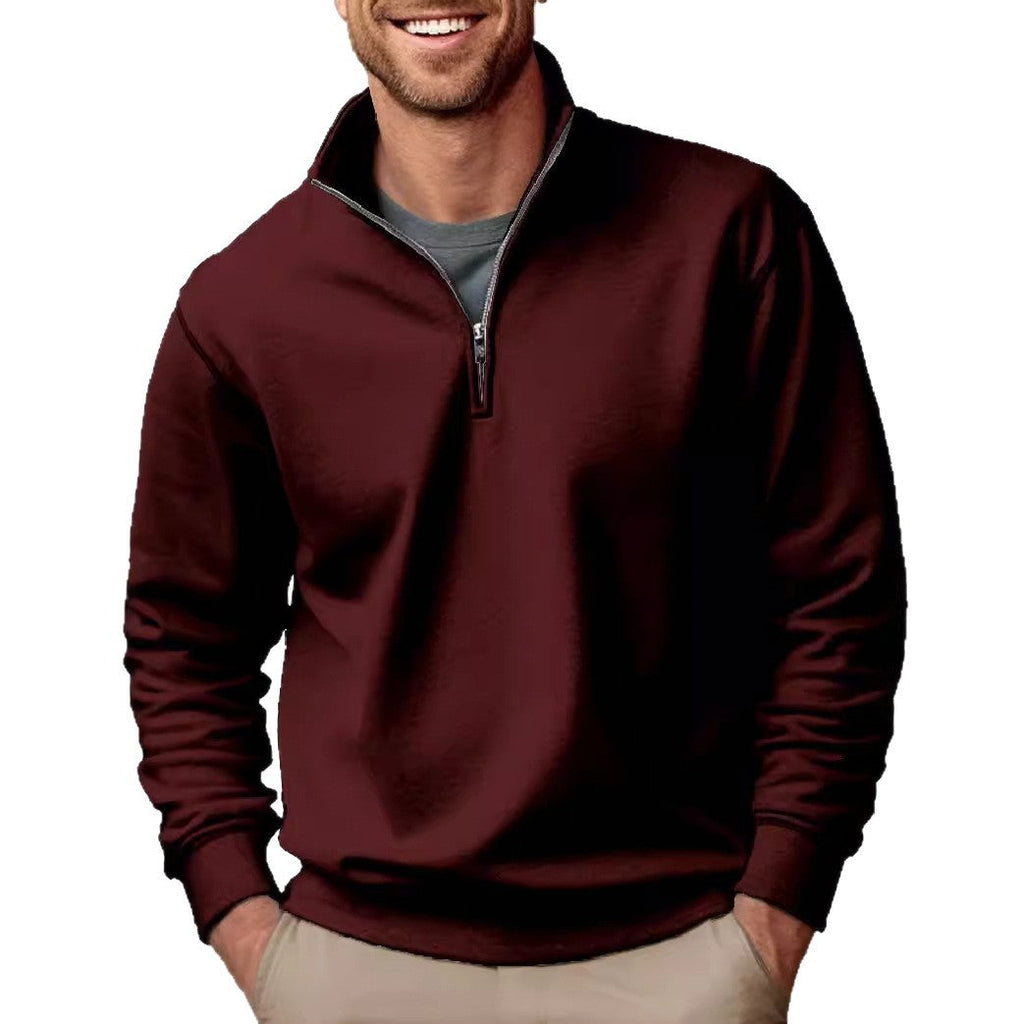 Sweat-shirt pour hommes à demi-zip avec col montant et doublure en polaire douce Echo Archiv