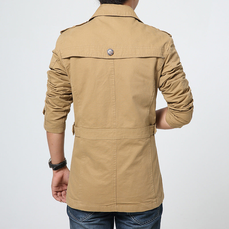 Veste blazer en coton décontractée pour hommes avec patte de boutonnage, poches plaquées et doublure rayée Echo Archiv