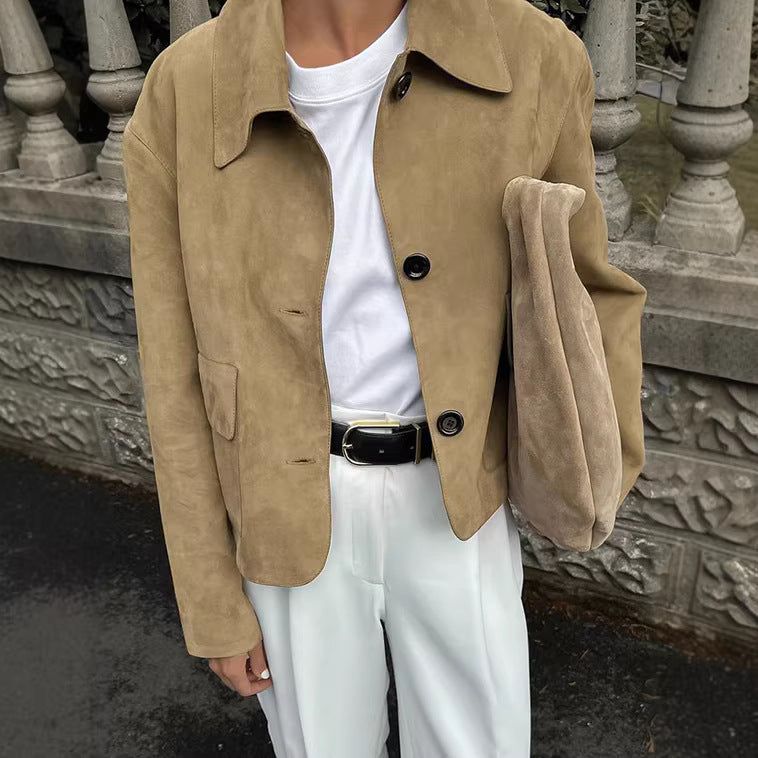 Veste en daim courte pour femmes