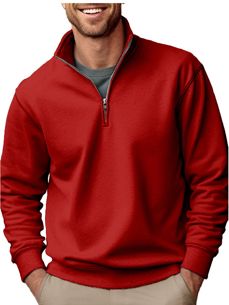 Sweat-shirt pour hommes à demi-zip avec col montant et doublure en polaire douce Echo Archiv