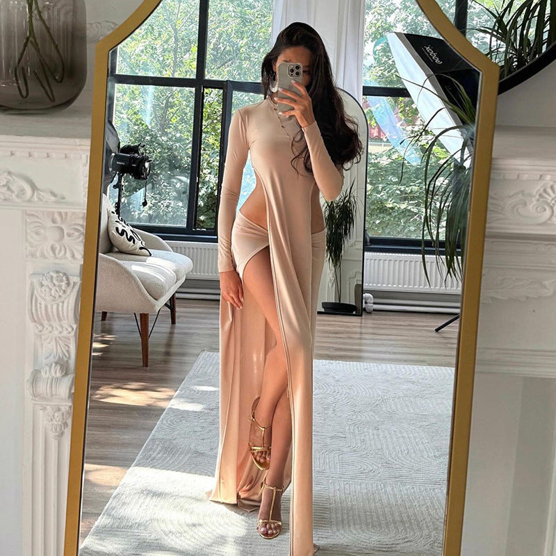 Robe maxi élégante pour femmes avec coupe slim et fentes hautes Heidi-Mode