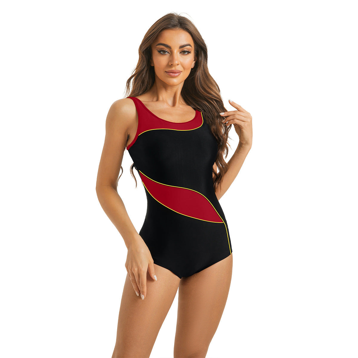 Maillot de bain une pièce sportif pour femmes avec motif dynamique Drune