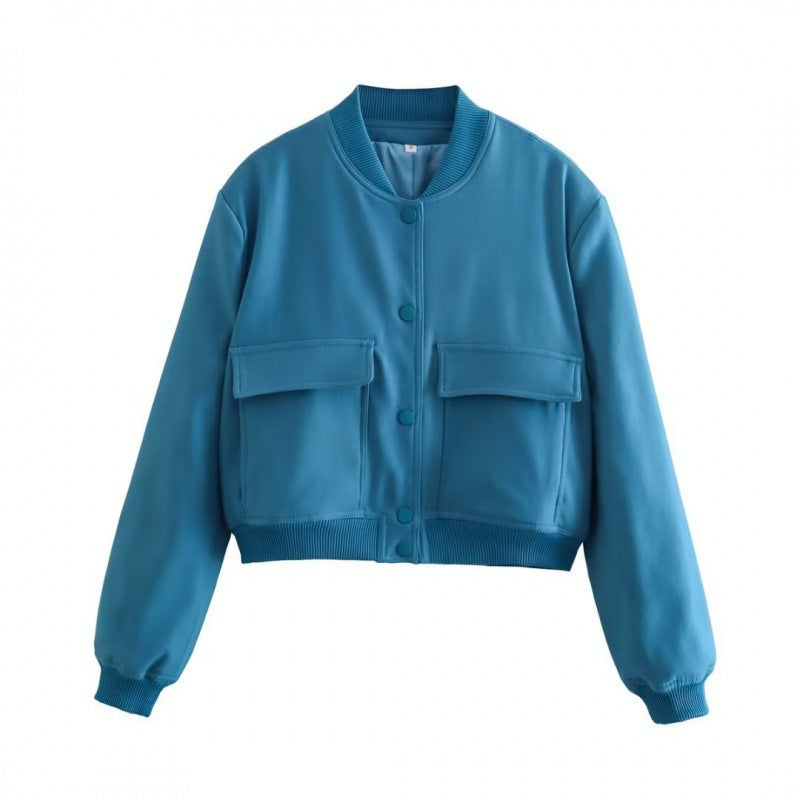 Veste courte sportive pour femmes avec poches à rabat