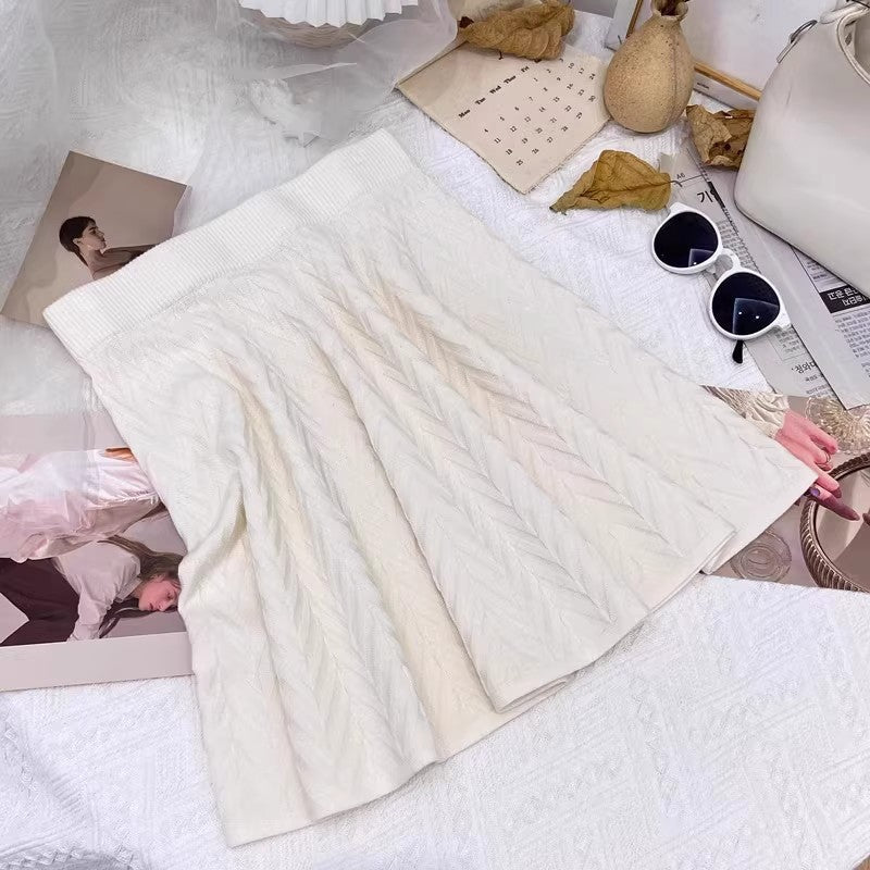 Jupe plissée en tricot pour femmes avec motif en torsade Echo Archiv