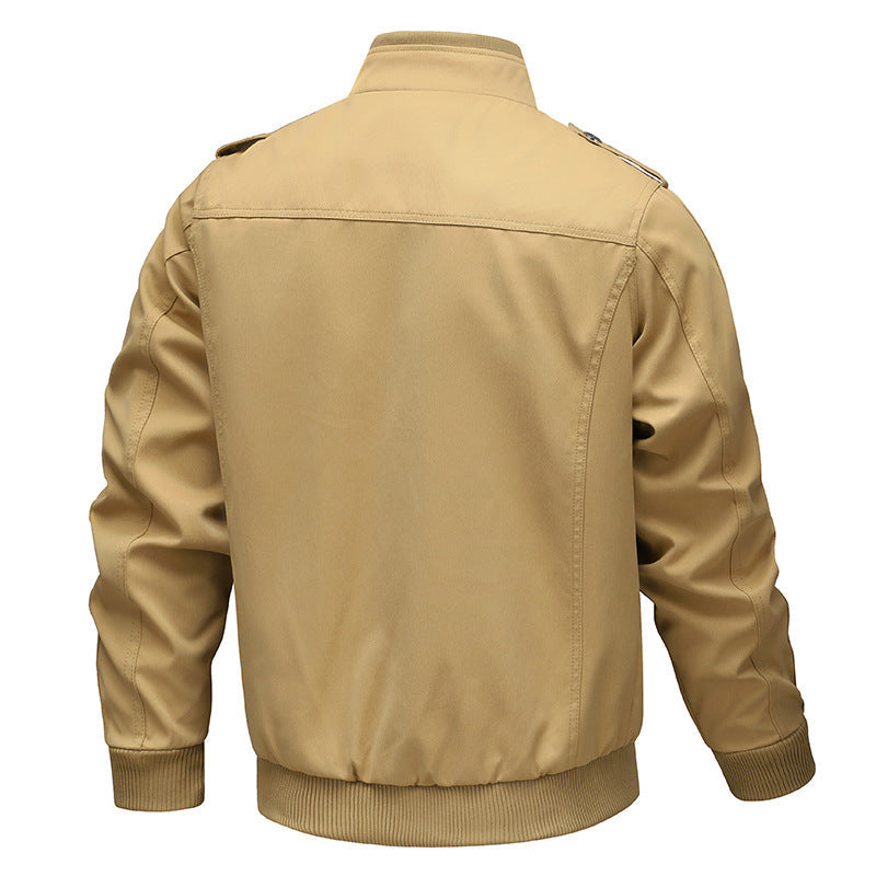 Veste de bombardier en toile légère pour hommes avec panneaux de couture renforcés, fermeture éclair à double sens cachée, épaulettes et coupe ergonomique Echo Archiv