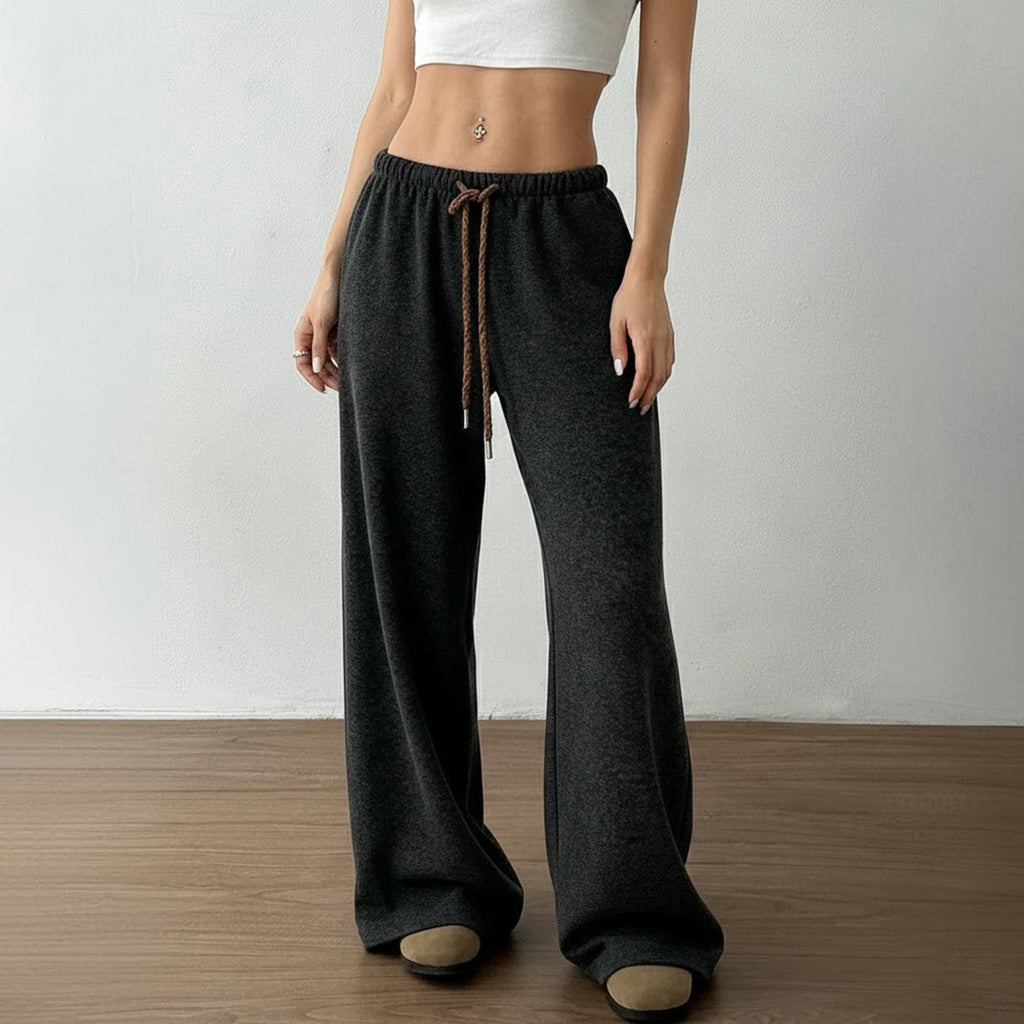 Pantalon de lounge large taille haute pour femmes avec cordon et coupe fluide Echo Archiv