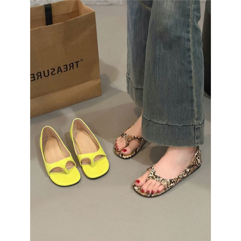 Chaussures d'été élégantes pour femmes avec un design harmonieux en simili-cuir serpent R&B