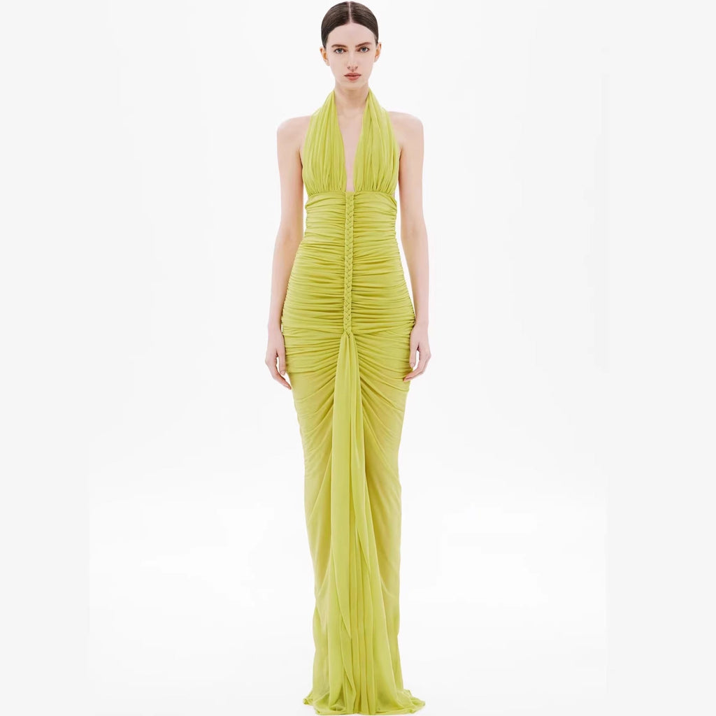 Robe de soirée élégante sans bretelles pour femmes avec drapé raffiné et décolleté plongeant Heidi-Mode
