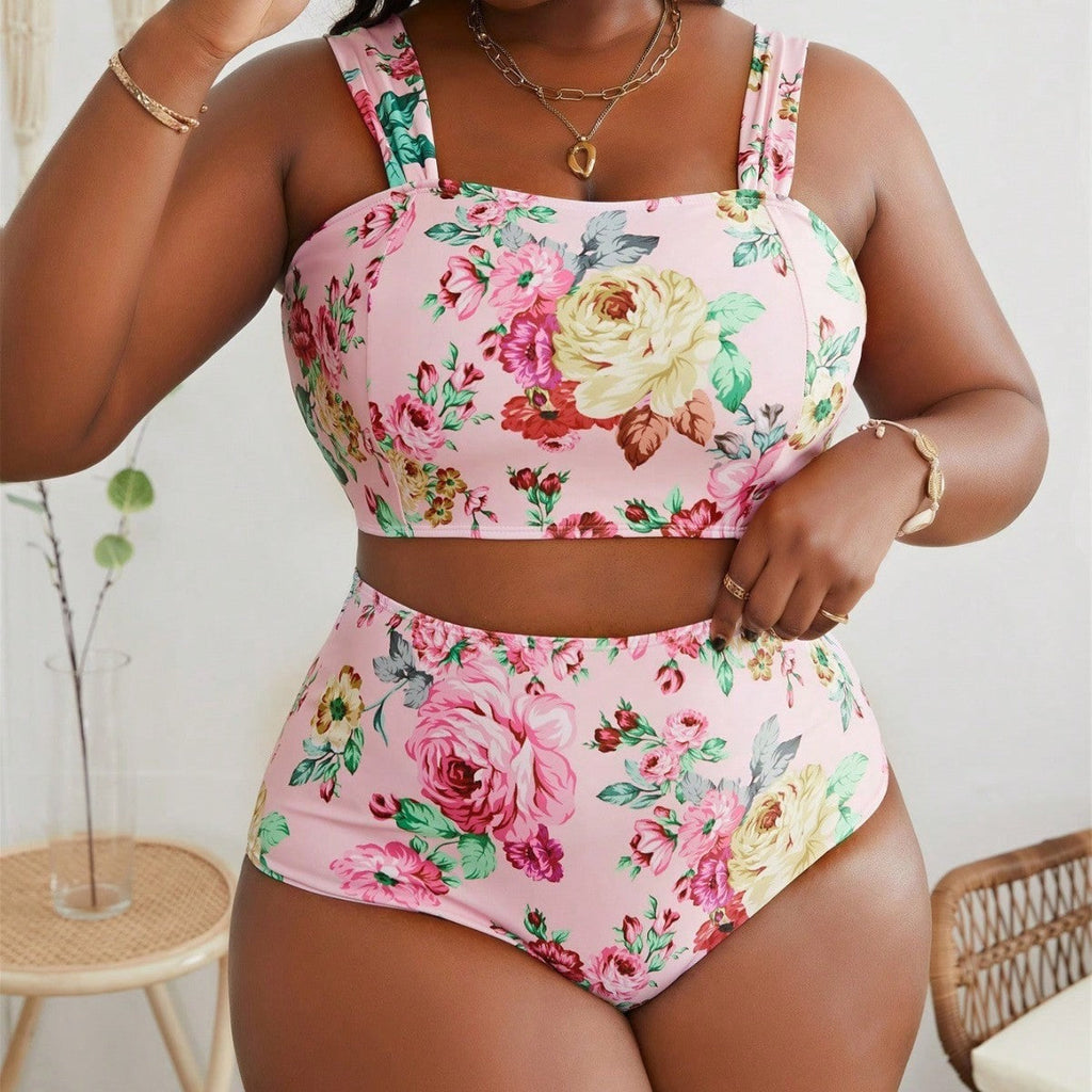 Ensemble de bikini taille haute pour femmes avec design floral R&B