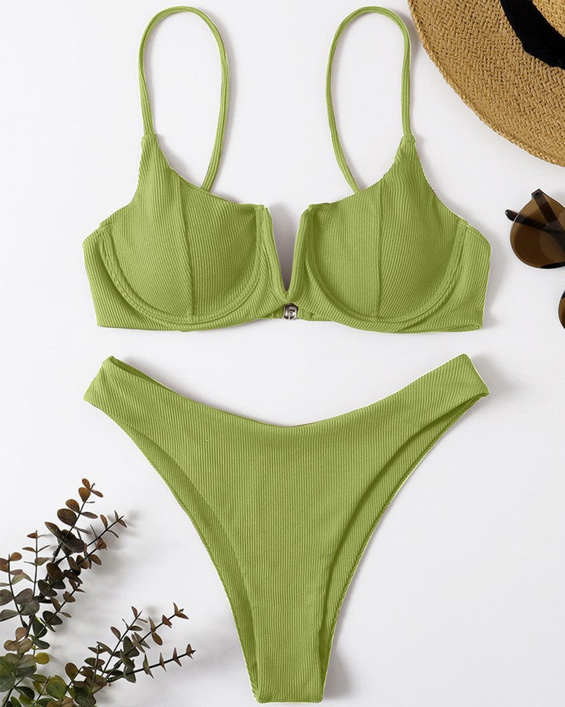 Bikini Push-Up pour femmes avec design côtelé élégant R&B