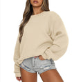 Sweatshirt oversized à col rond pour femmes en mélange de coton avec épaules tombantes, intérieur gratté et bords élastiques Echo Archiv