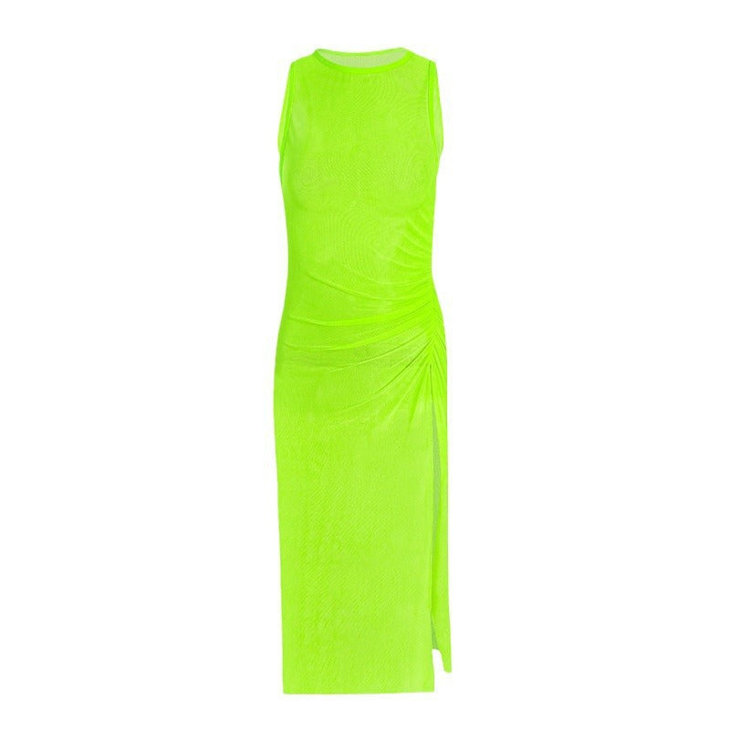 Robe maxi femme en matière translucide R&B
