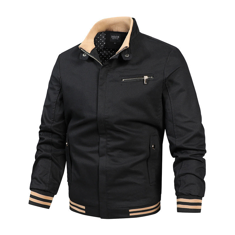 Veste bomber urbaine pour hommes avec col contrasté, poche poitrine zippée et doublure matelassée Echo Archiv