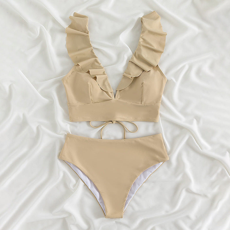 Haut de femme avec volants et maillot de bain taille haute R&B