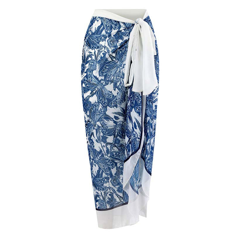 Jupe maxi femme avec motif floral et taille élastique Drune