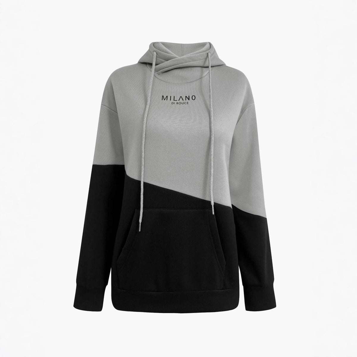 Sweat à capuche pour femmes avec colorblock, poche kangourou et coupe oversize Echoarchiv