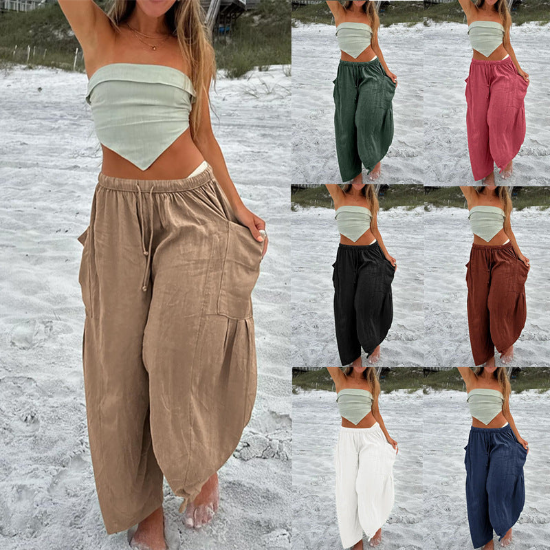 Pantalon en Lin Tendance pour Femmes