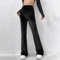 Pantalon évasé taille haute en velours pour femmes avec jambe large et coupe sculptante Echo Archiv