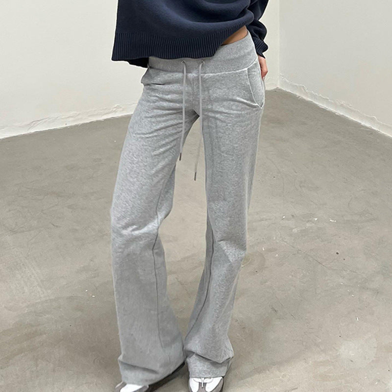 Pantalons de survêtement larges pour femmes avec ceinture de confort haute, cordon de serrage et poches plaquées Echo Archiv