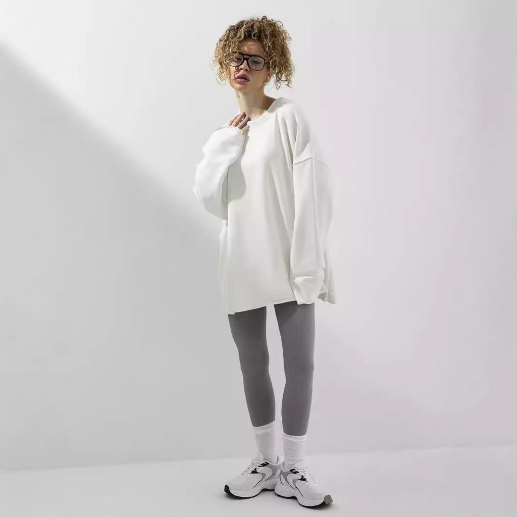 Sweatshirt ample pour femmes avec col rond et coupe oversize allongée Echo Archive