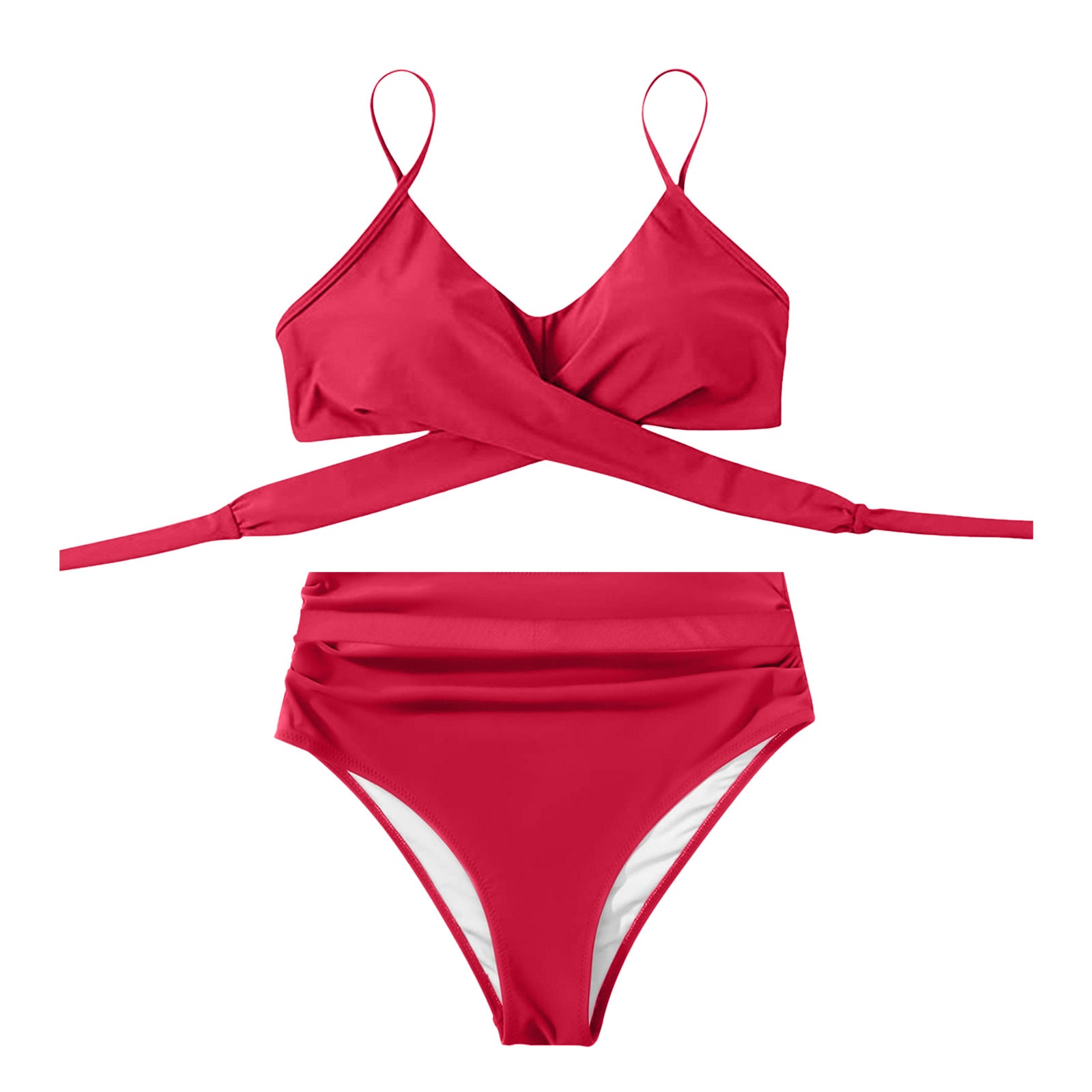 Ensemble de bikini taille haute pour femmes avec haut à nouer tendance R&B