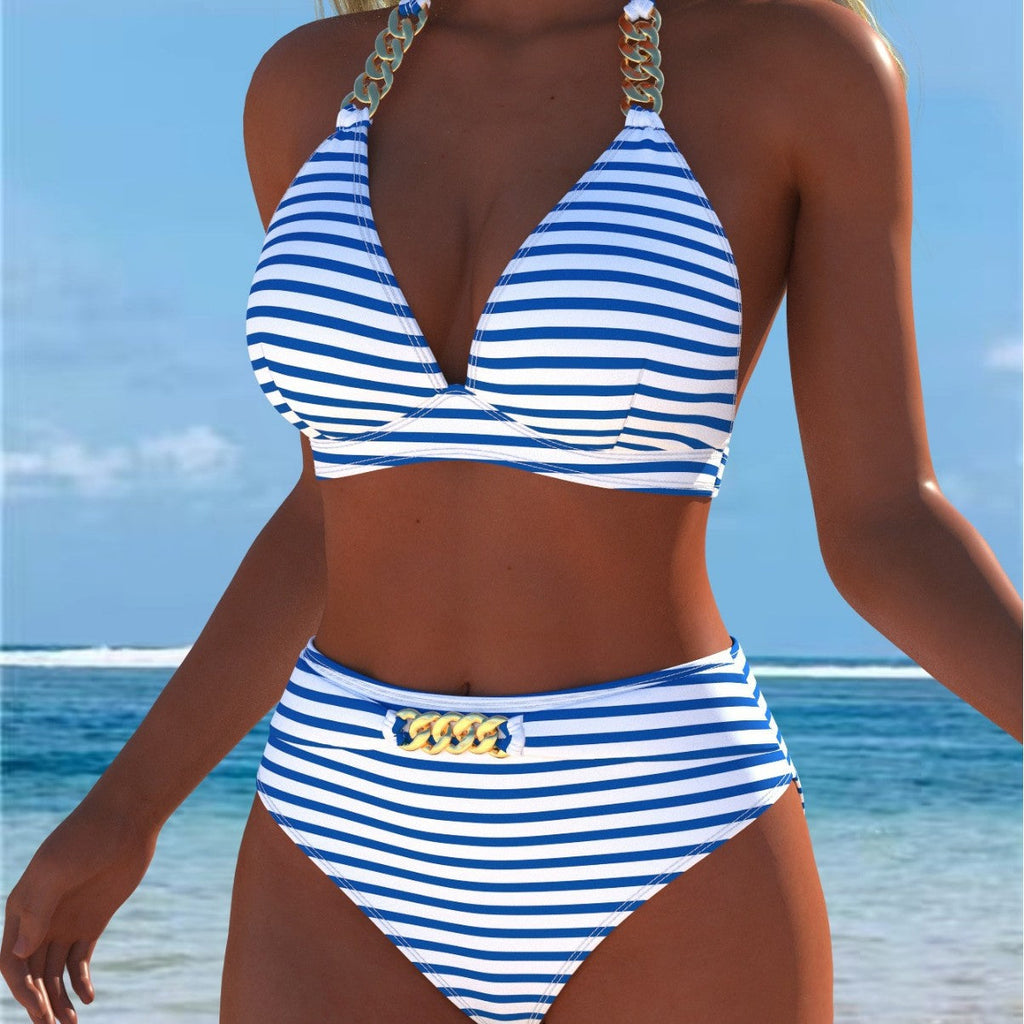 Bikini pour femmes avec motif marbré luxueux et détails raffinés R&B