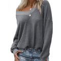 Pull en maille à motifs pour femmes avec décolleté large et coupe oversize Echo Archive