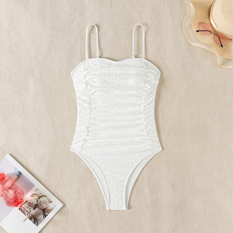 Maillot de bain une pièce élégant pour femmes avec fronces R&B